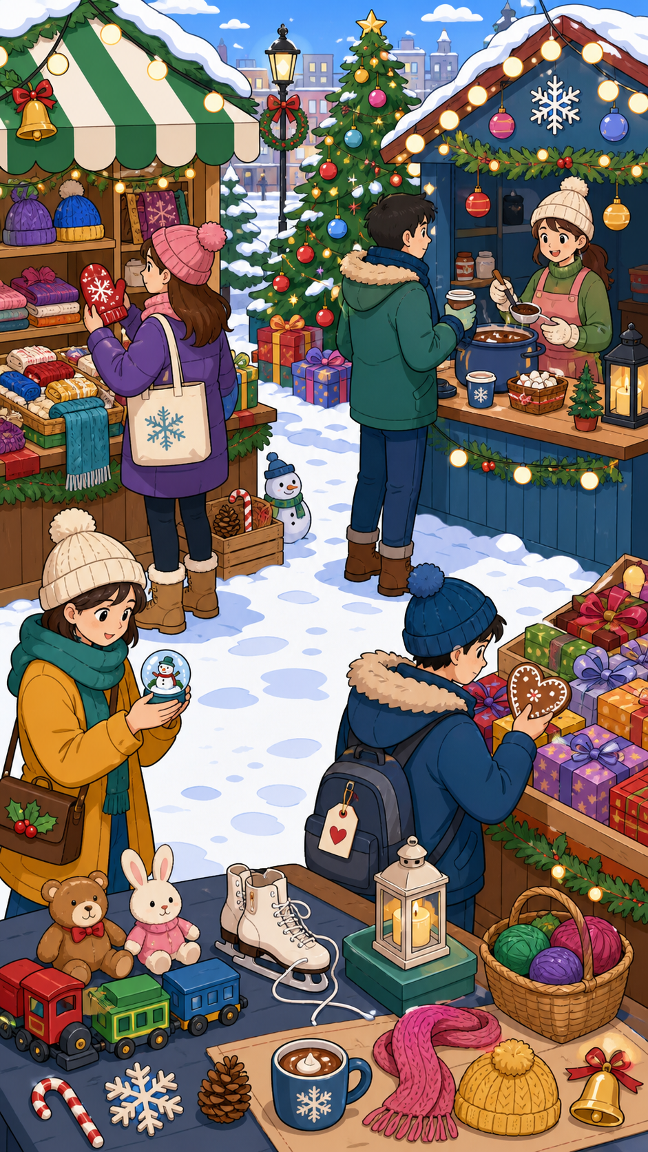 Winter Market hidden-object scene