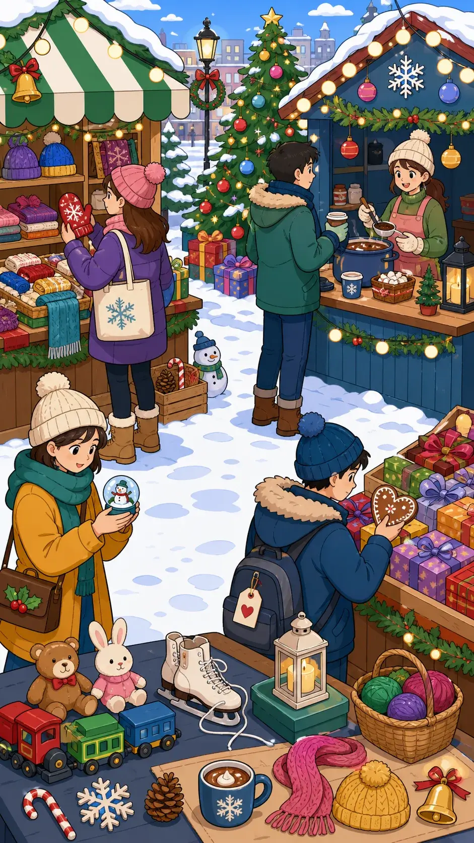 Winter Market hidden-object scene