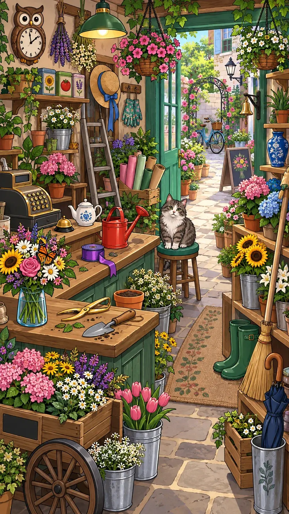 Flower Shop hidden-object scene