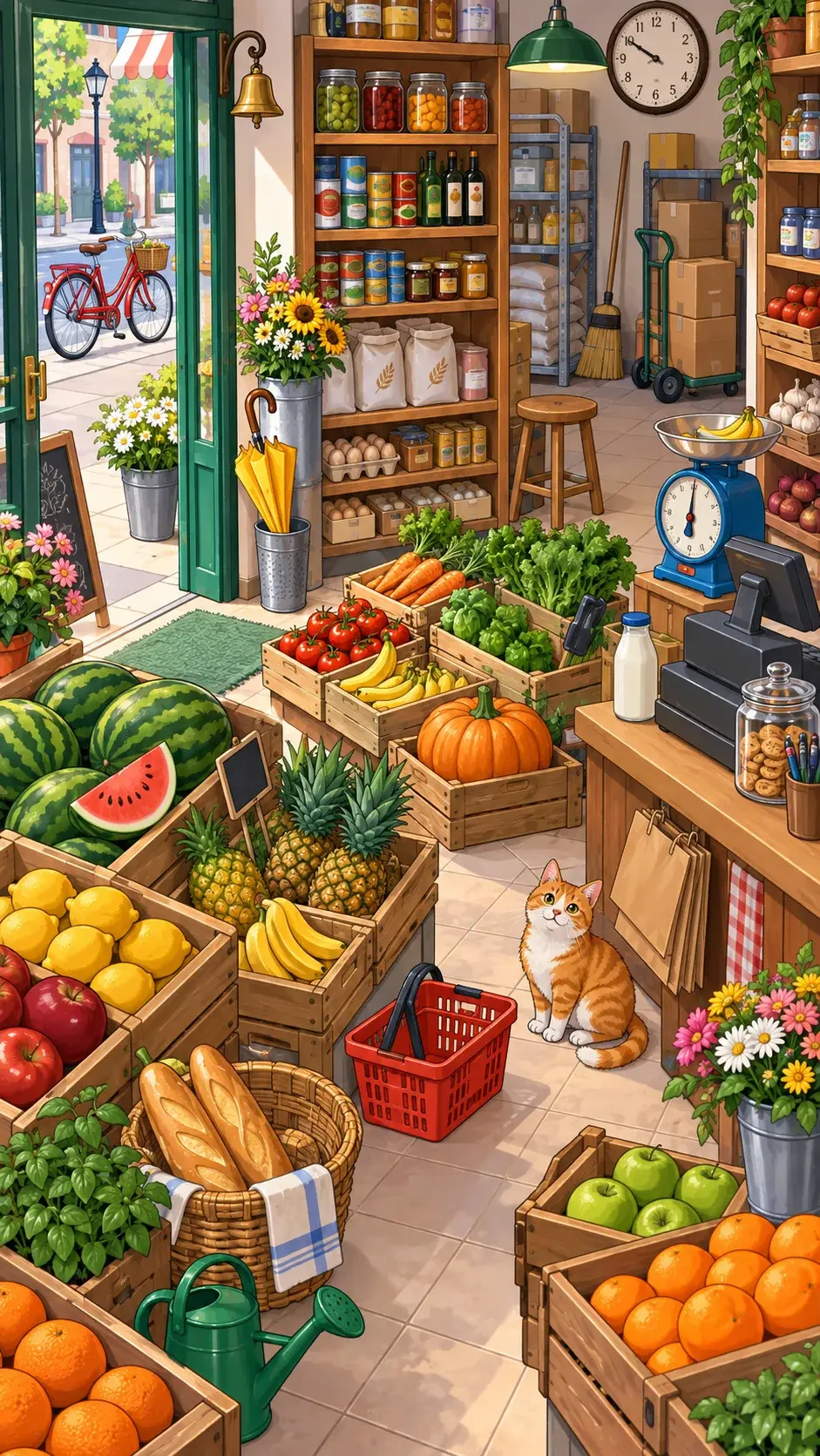 Corner Grocery hidden-object scene