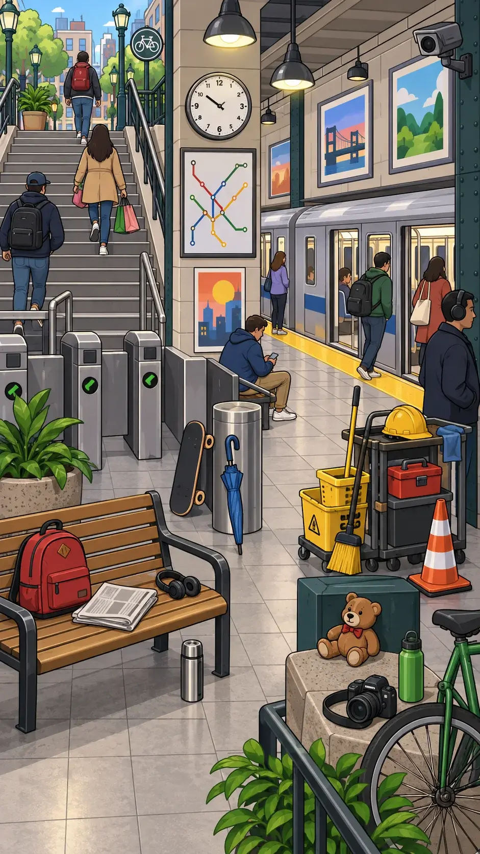 Subway Platform hidden-object scene