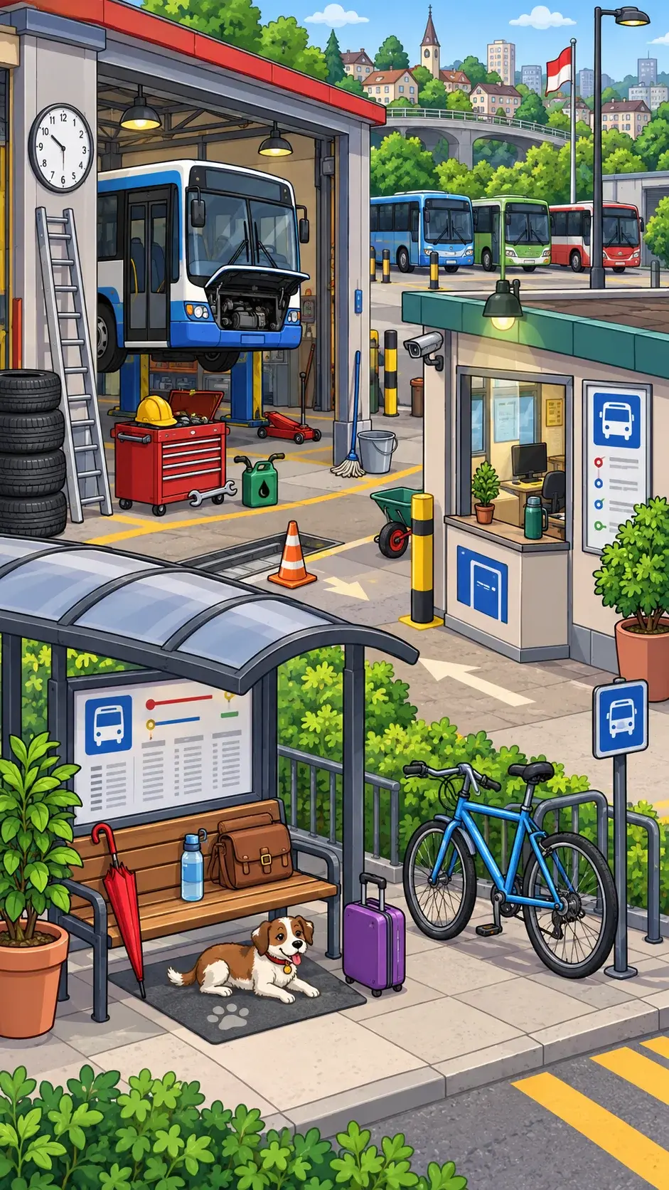 Bus Depot hidden-object scene