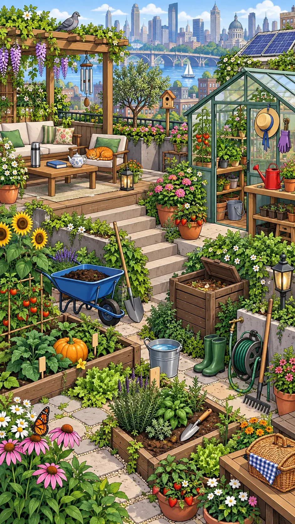 Rooftop Garden hidden-object scene
