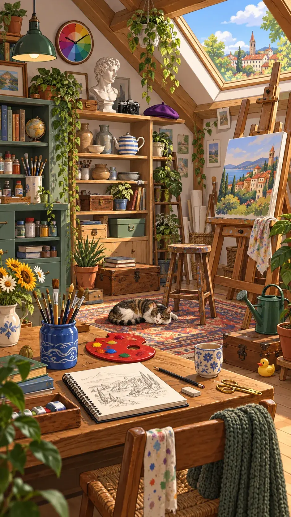 Sunlit Art Studio hidden-object scene