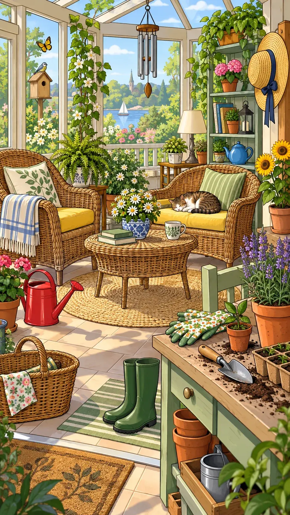 Sunny Sunroom hidden-object scene
