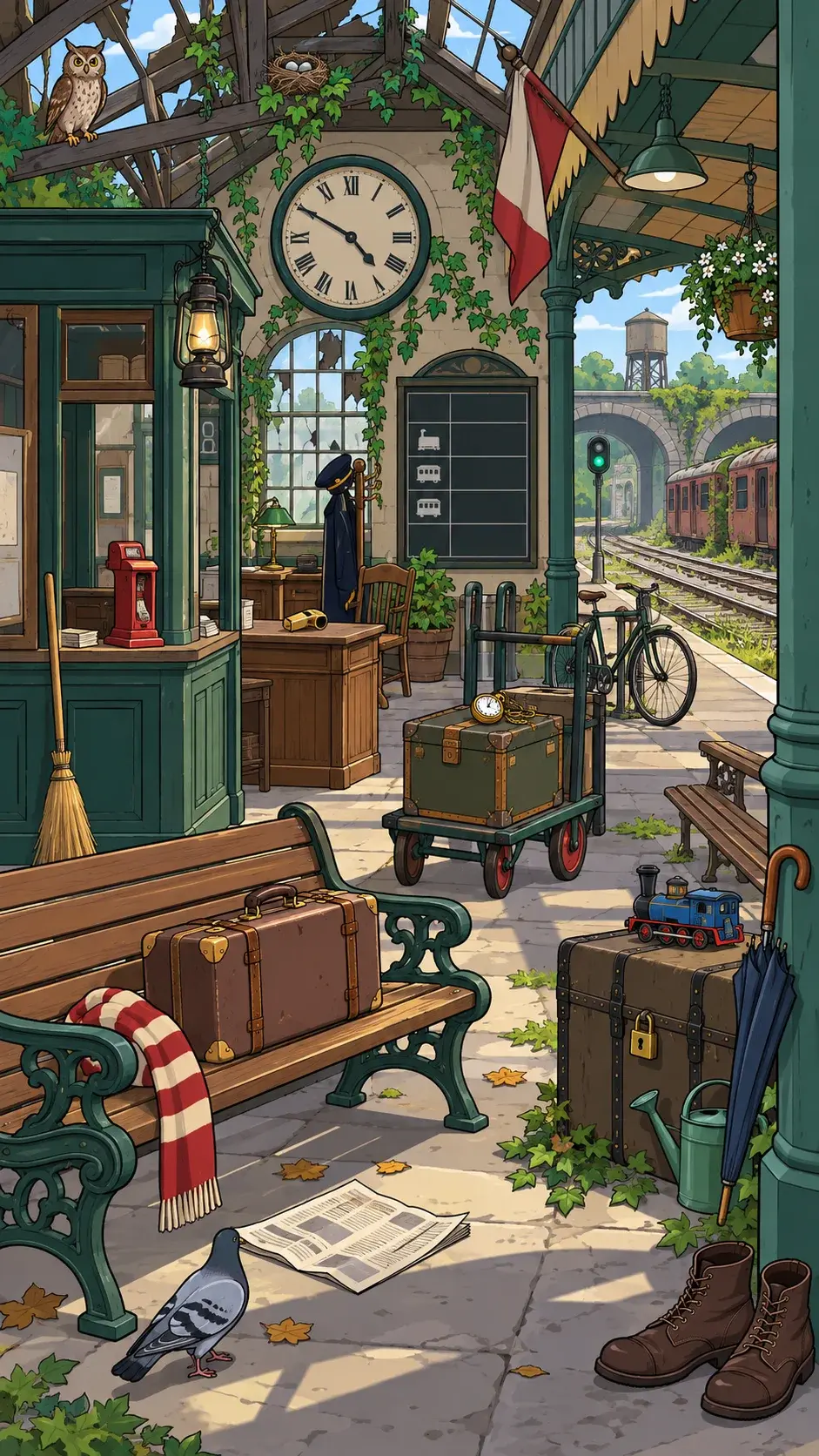 Abandoned Train Station hidden-object scene