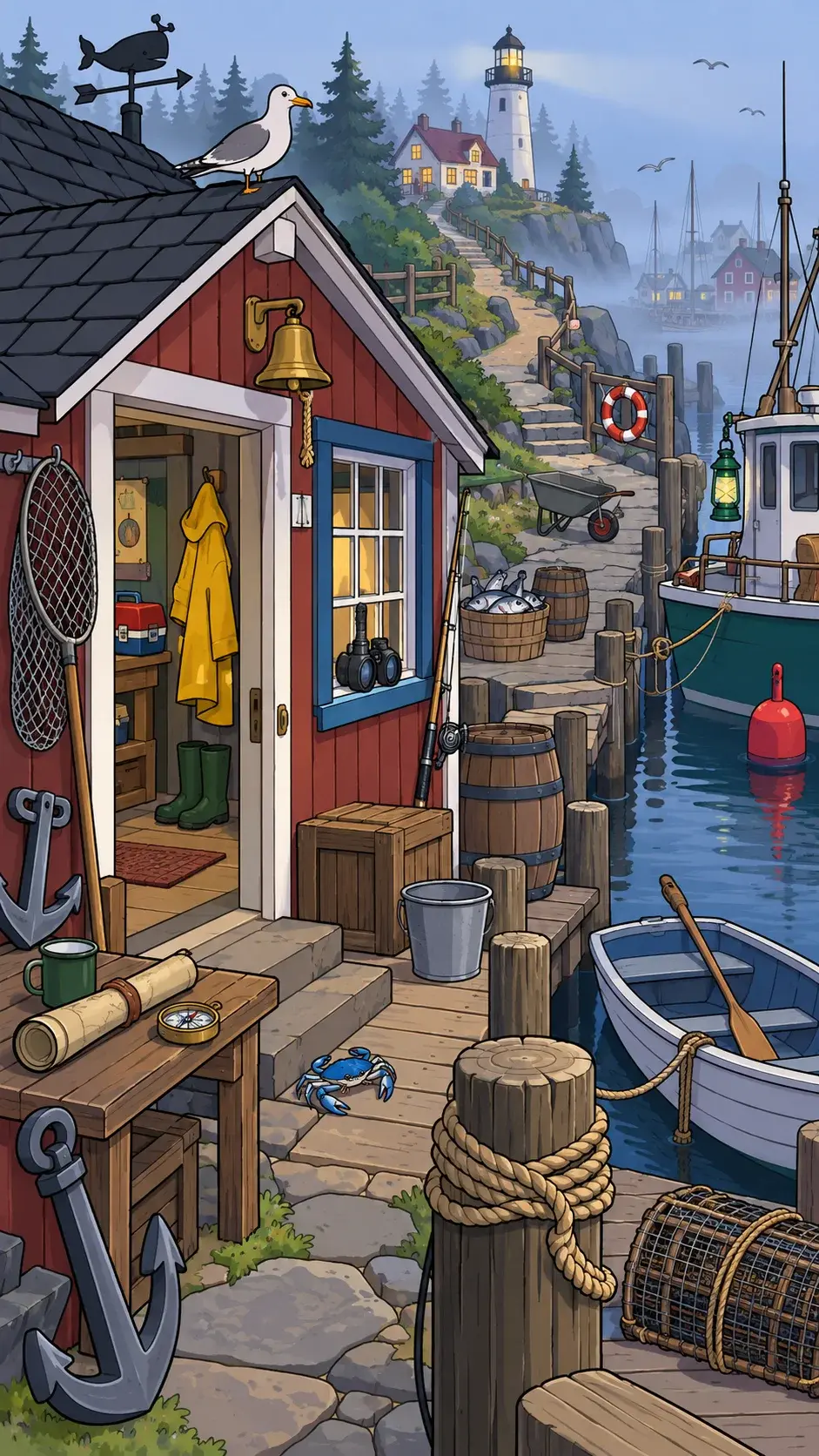 Foggy Harbor Case hidden-object scene