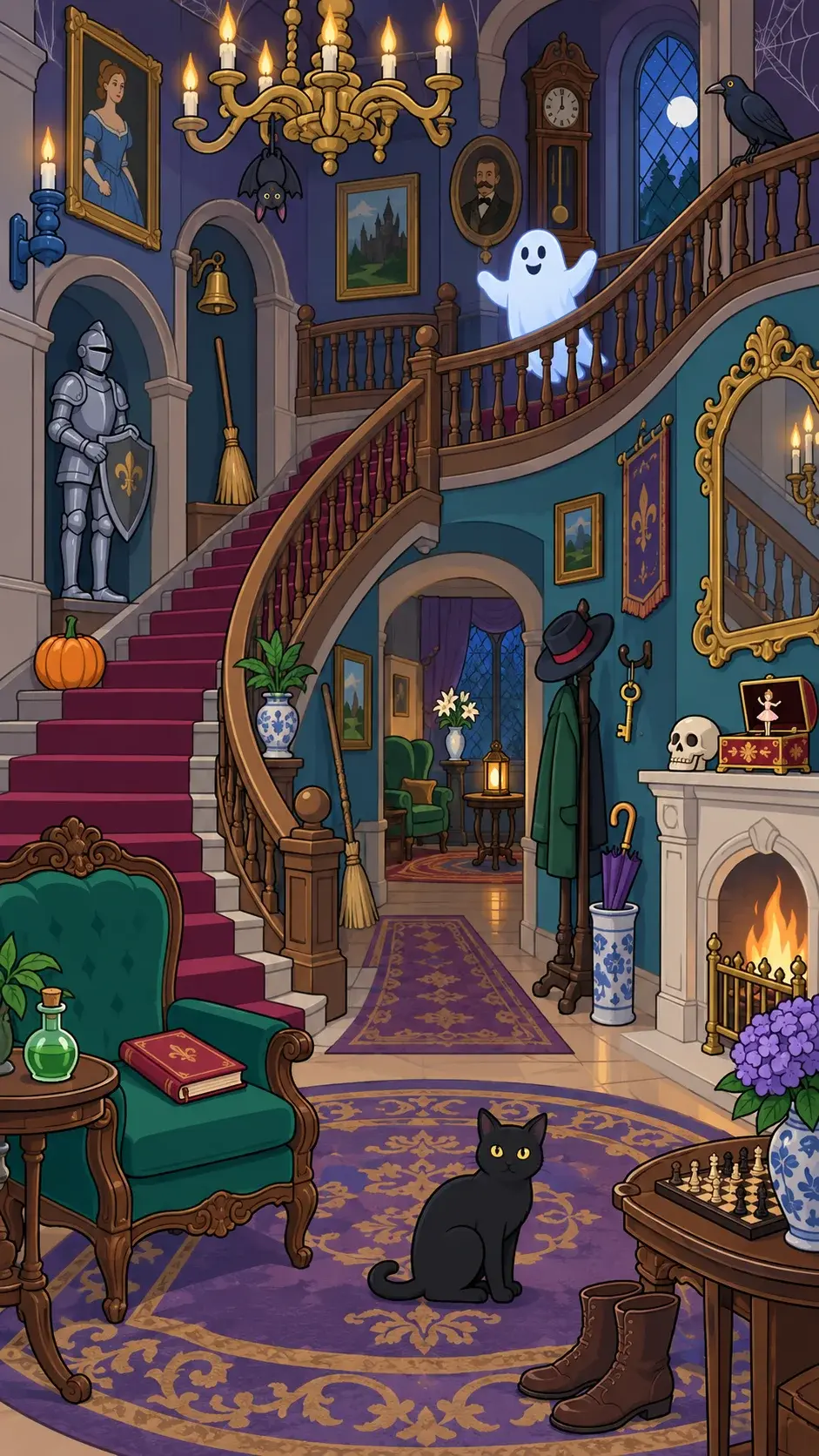 Haunted Manor hidden-object scene