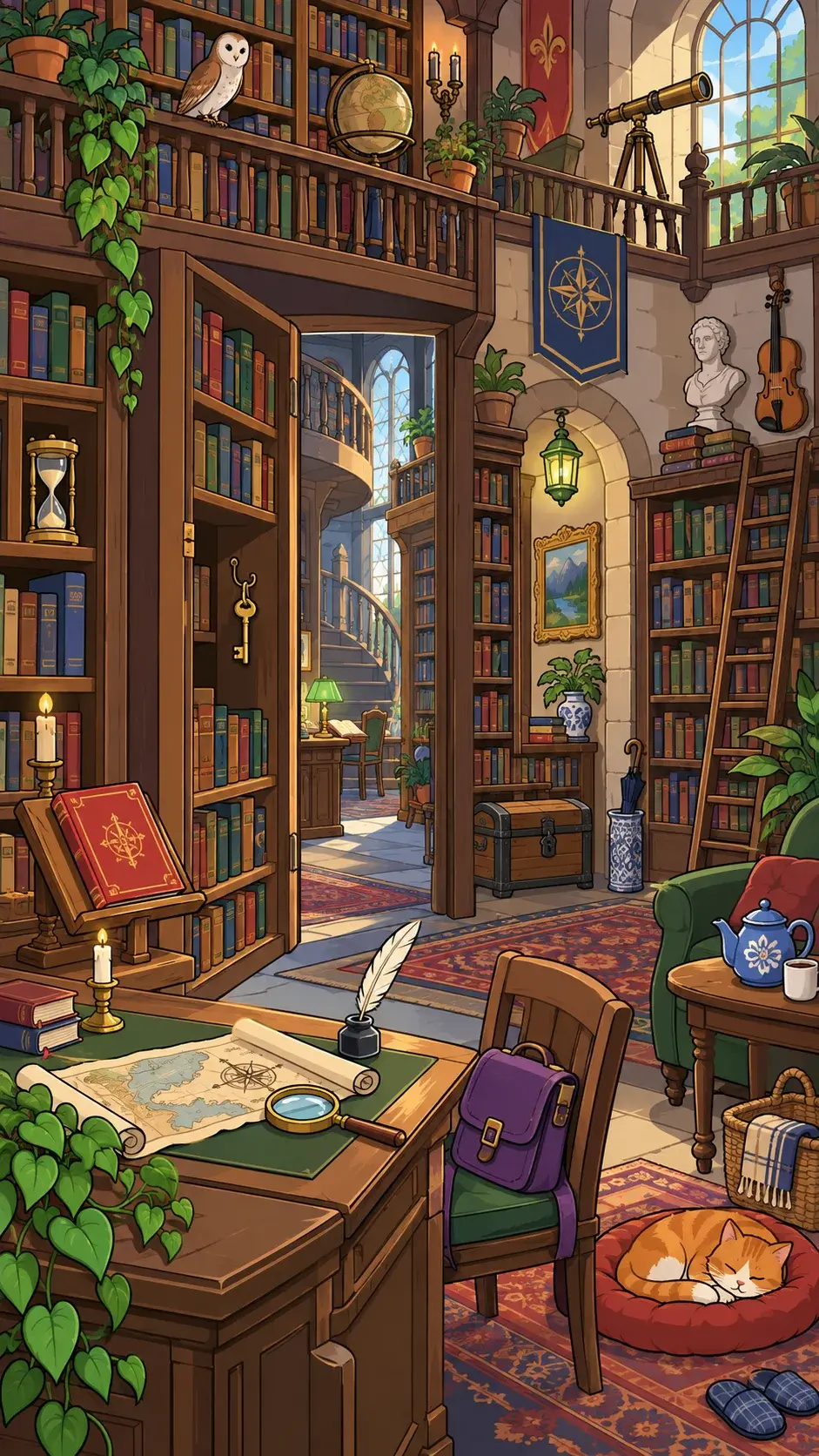 Secret Library hidden-object scene