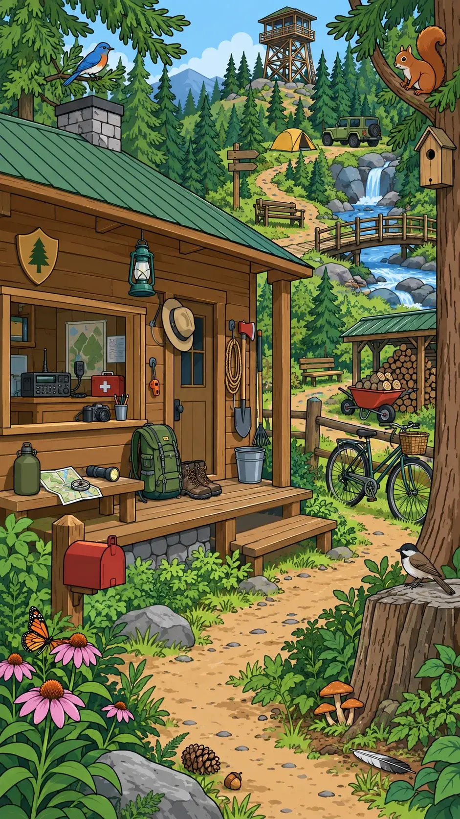 Forest Ranger Station hidden-object scene