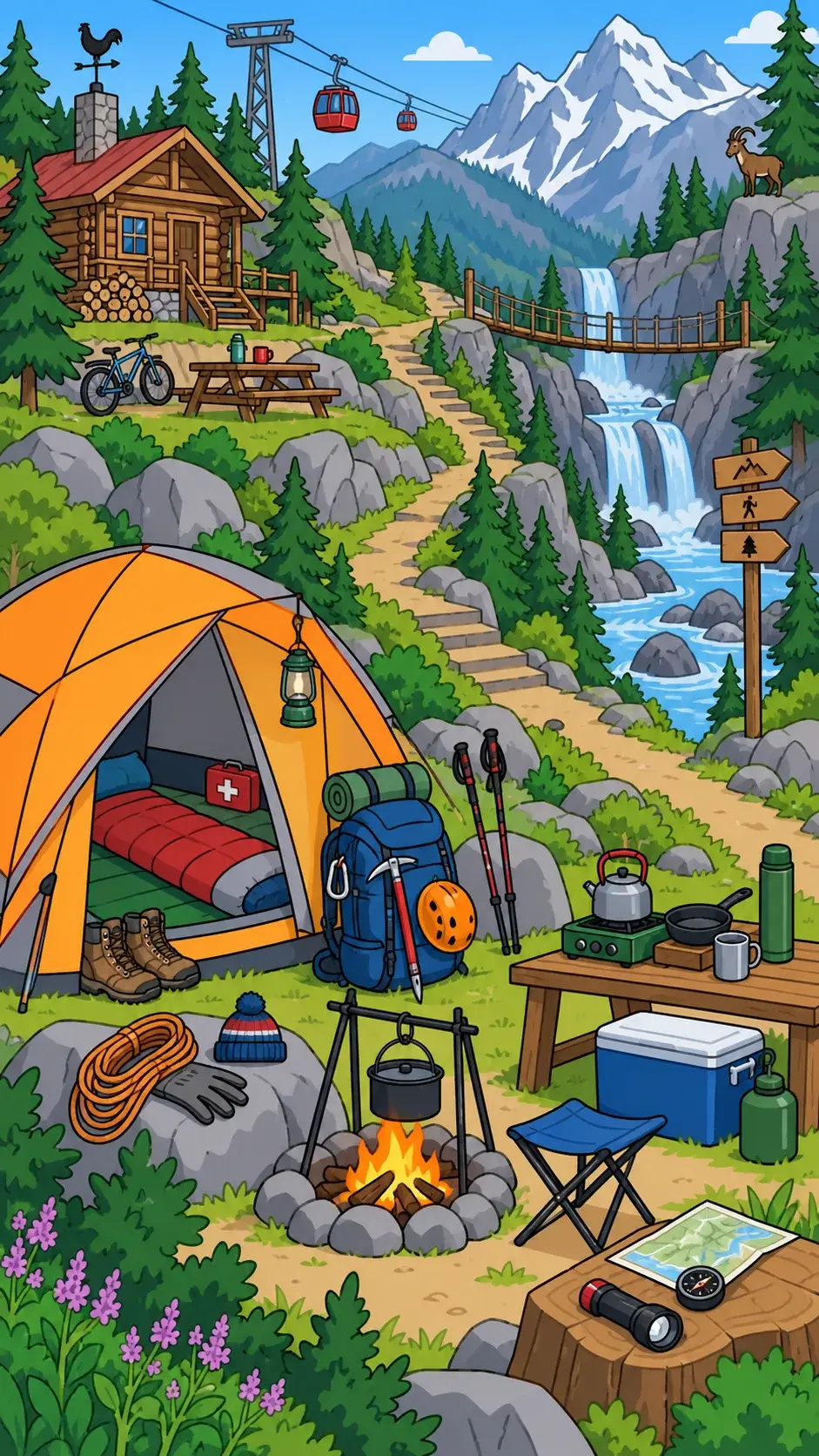 Mountain Camp hidden-object scene
