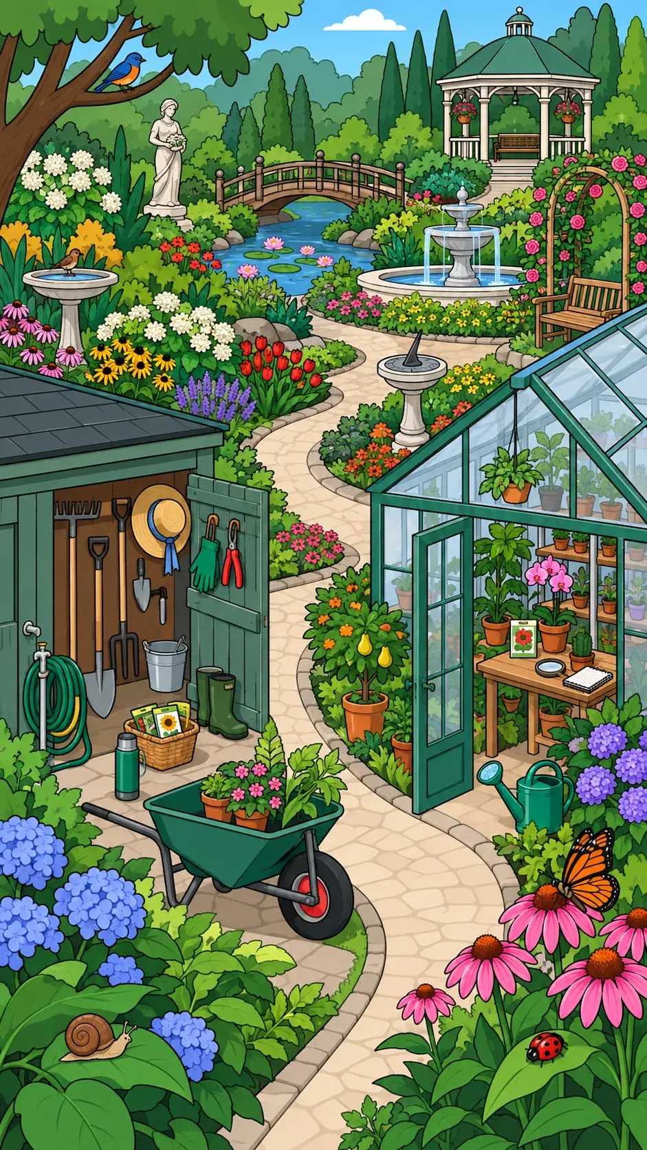 Botanical Garden hidden-object scene