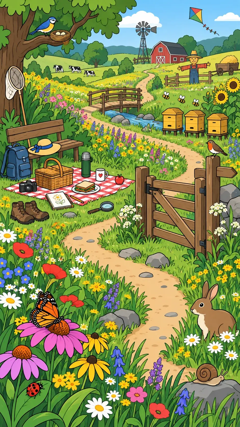 Wildflower Meadow hidden-object scene