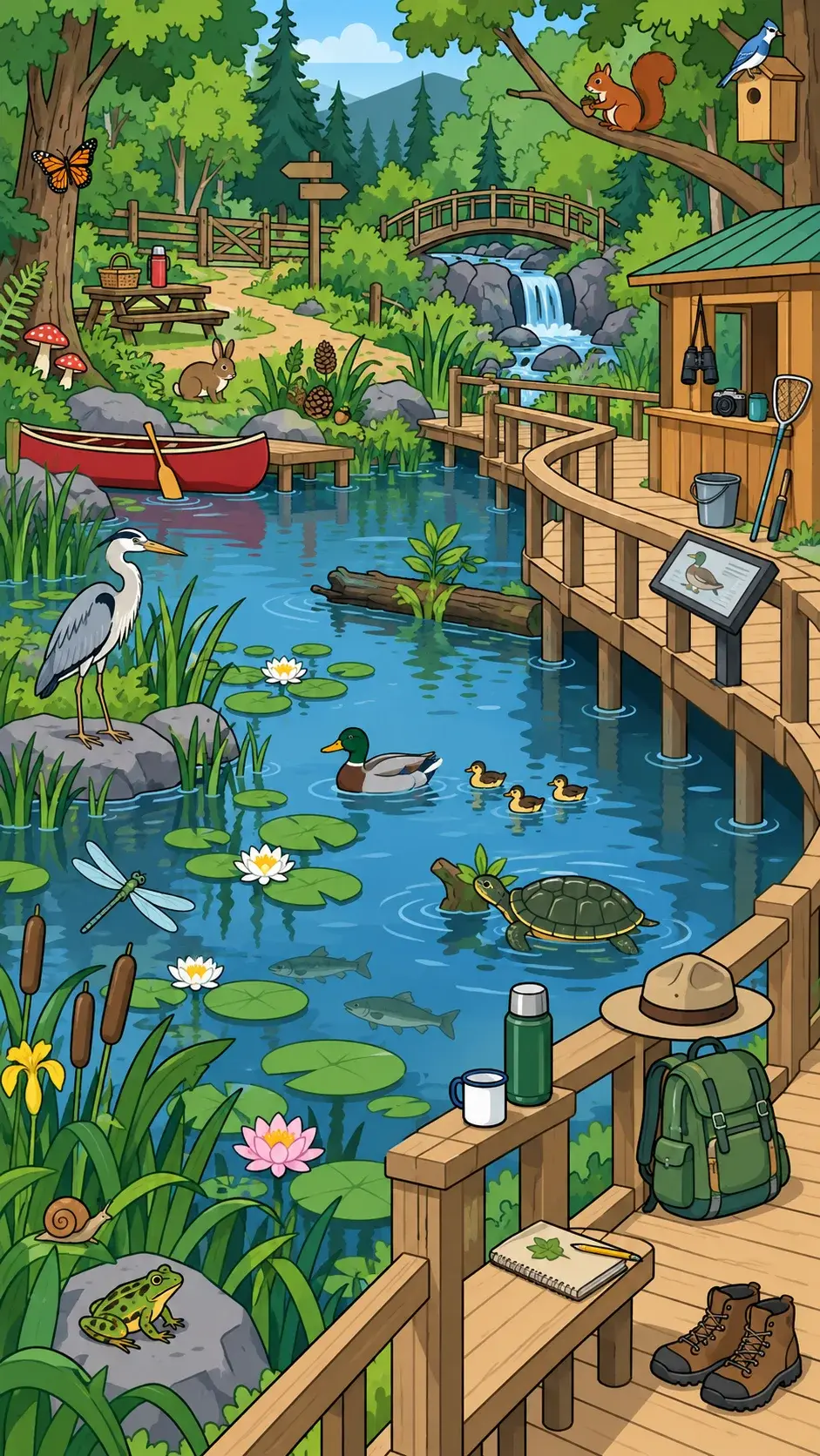 Woodland Pond hidden-object scene