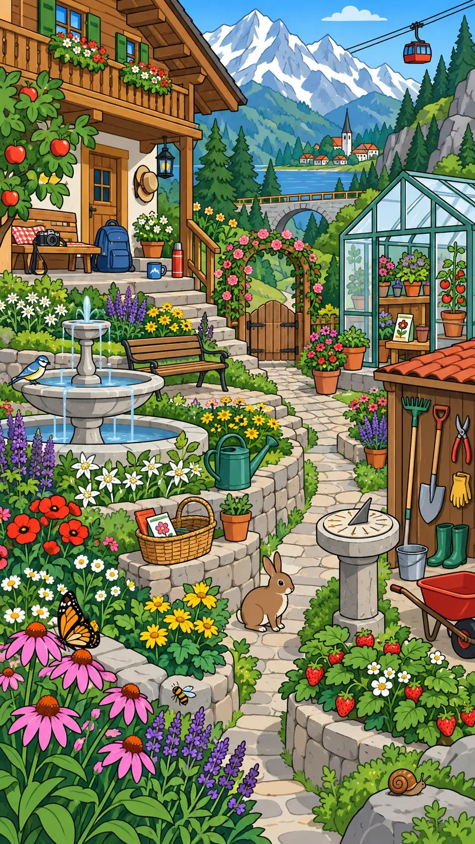 Alpine Flower Garden hidden-object scene