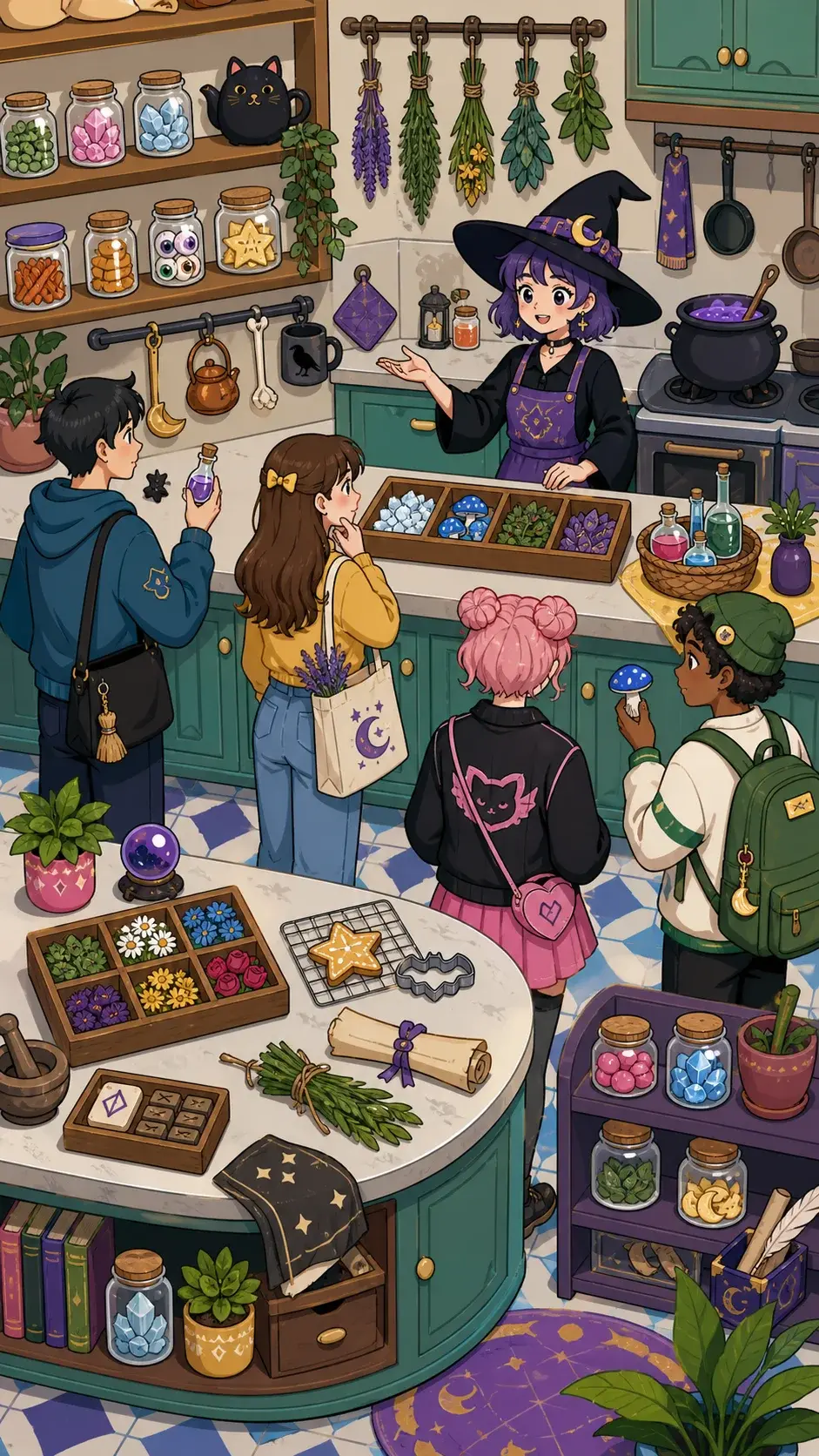 Witch's Cozy Kitchen hidden-object scene